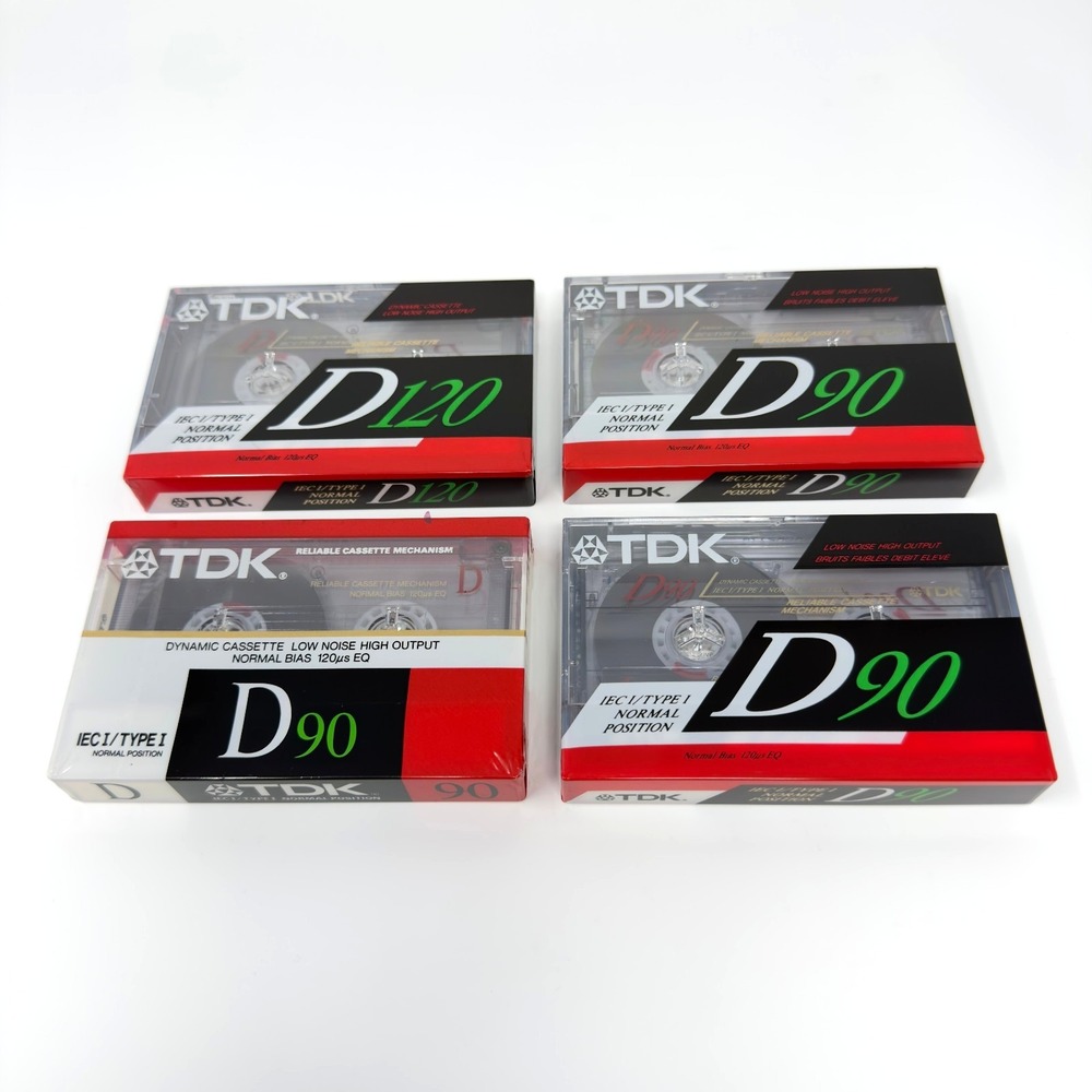 TDK D90 D120 Cassette Tapes Lot of 4 Blank Audio IEC Type I